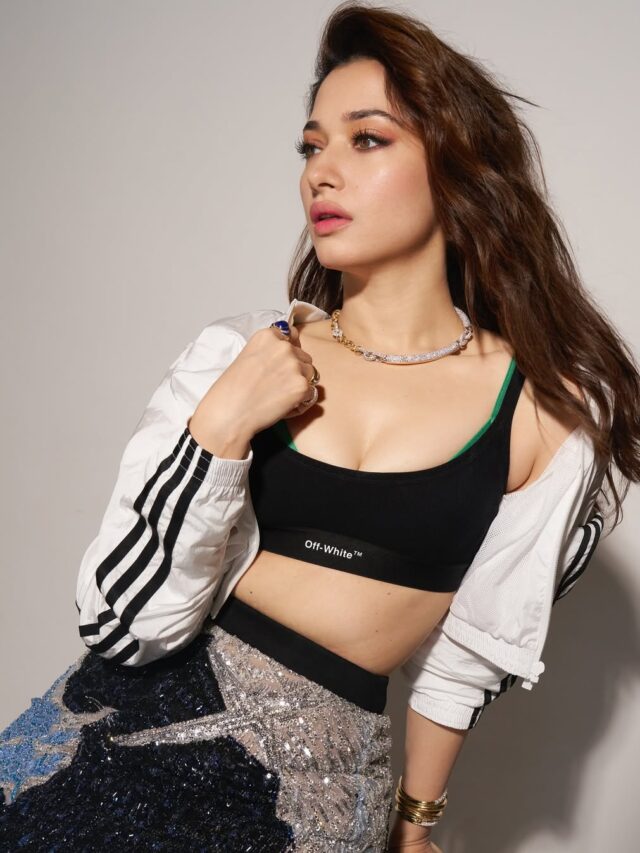 Tamannaah Bhatia Stuns In Black and white Outfit