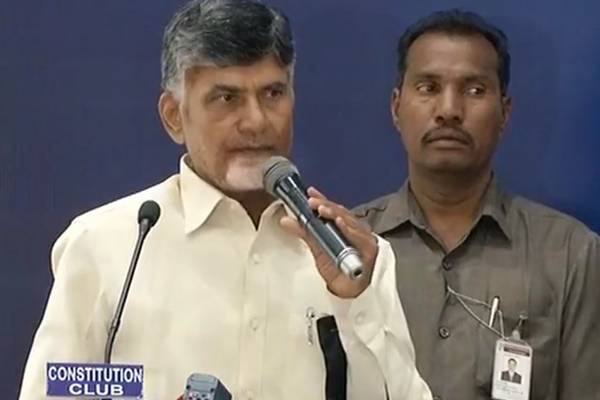 Chandrababu Naidu Press Meet in Delhi