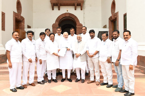 TRS MPs delegation met modi regarding Contonment Defence Lands