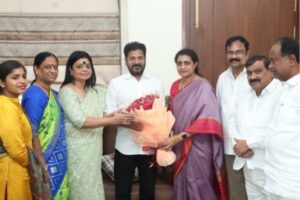 రేవంత్‌ను కలిసిన నందమూరి సుహాసిని – ఖమ్మం రేసులో ఉన్నారా ?