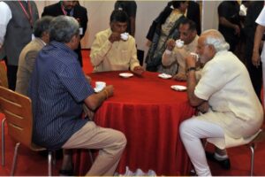 మోదీ, చంద్రబాబు కాఫీ ముచ్చట్లు