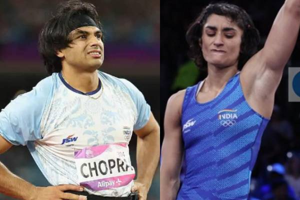 Neeraj, Vinesh towards medals in paris olympics 2024