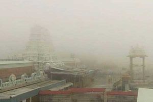 Heavy Rains and Cold Winds grip Tirumala