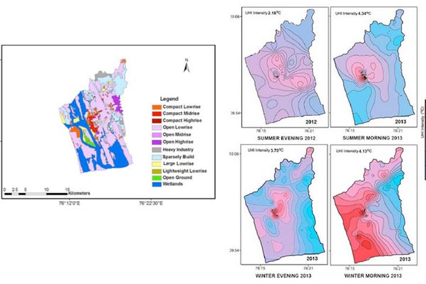 Spatial-distribution-of-heat-island-intensity,-Kochi