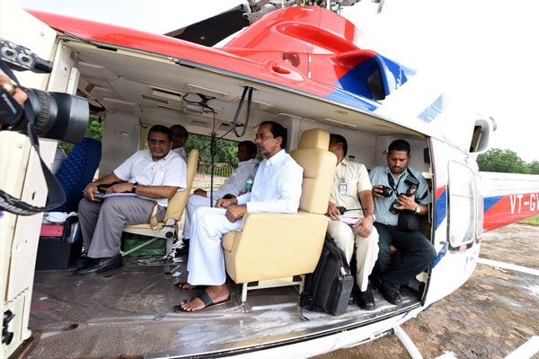 Hyderabad, Maneru dam, KCR in Karimnagar dsitrict, KCR undertook aerial survey in Karimanagar