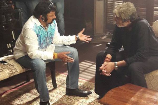 Nandamuri Balakrishna meets Amitabh Bachchan, Balayya with Amitabh, Balakrishna in Sarkaar 3 movie sets