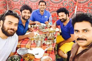 Pawan’s candid click on the sets of Katamrayudu