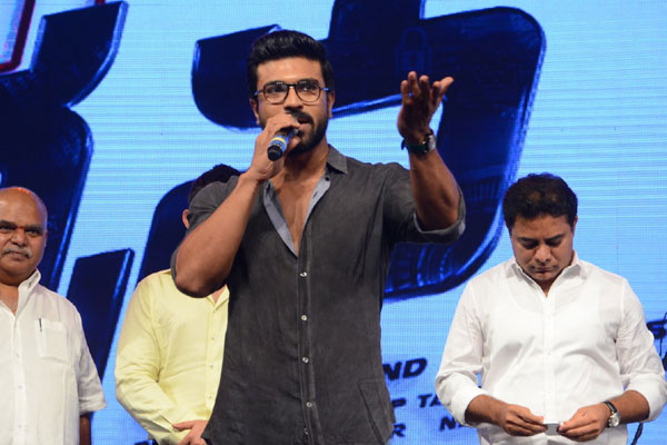 Ram charan at Dhruva pre-release event