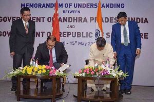Amaravati start-up area: MoU exchanged, foundation stone laid
