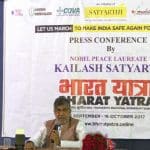 Noble Peace Laureate Shri Kailash Satyarthi at Press Club Hyderabad.