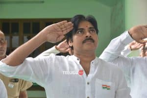 Pawan kalyan flag hosting at Janasena office