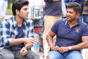 Puneeth Rajkumar at Okka Kshanam sets