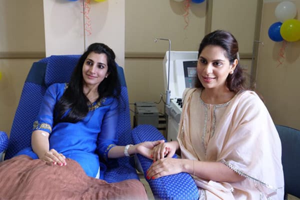 Brahmani, Upasana donates blood