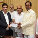 KCR hands over cheque to BHEL for power plant