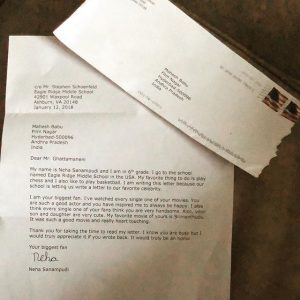 Mahesh Babu surprised with little fan’s letter from US