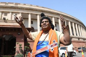 “NaMo” “NARA”yana: MP Siva Prasad in Narada get-up