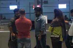 Ram charan & Tarak at Airport