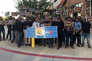 NRIs protesting infront of MAA Dallas event