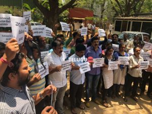 Media protest against Pawan Kalyan