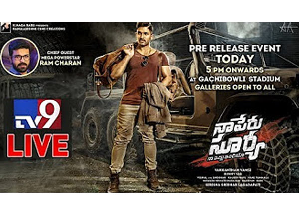 Pawan fans unhappy with Naa Peru Surya pre-release event live in TV9