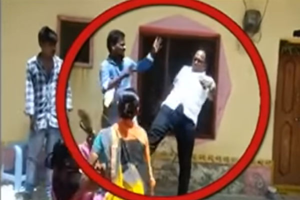 Public representative kicks woman in Telangana