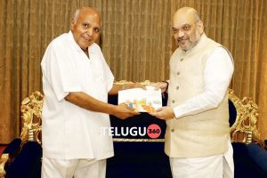 Pics : BJP president Amit Shah meets  RamojiRao