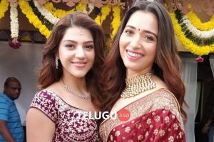 Mehreen and Tamannaah on the sets of F2