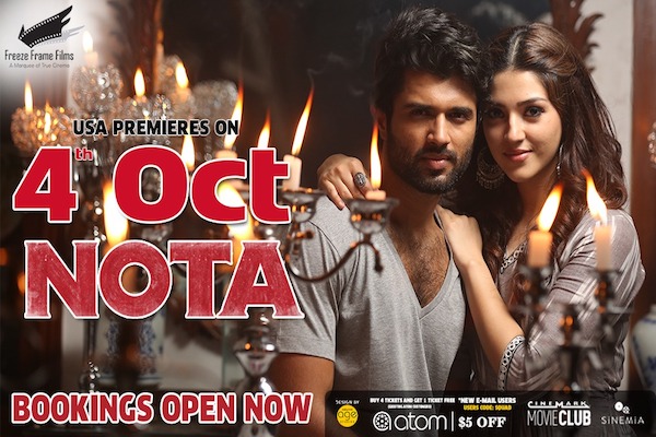 NOTA All Set For Grand Premieres Today