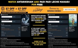 Watch Antariksham & Padi Padi Leche Manasu For Free in Select Theaters in USA