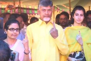 CBN, family members cast votes in Amaravati