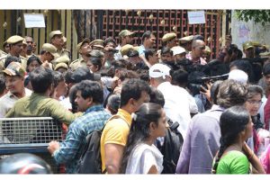 Protest over Telangana intermediate board fiasco