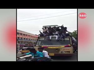 Video: Over 20 students falls off the roof of Running Bus
