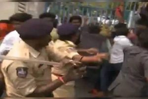 Tension at Telangana Assembly, protesting students lathi-charged