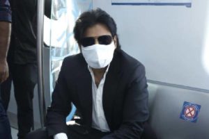 Pawan Kalyan takes a ride in Hyderabad Metro