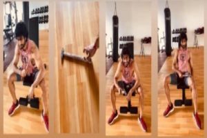 Sudheer Babu shows quirky use of hammer in the gym