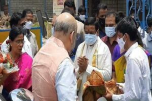 Amit Shah worships at Srisailam temple