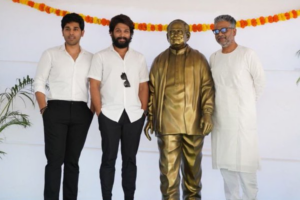 Allu brothers unveils Allu Ramalingaiah’s statue