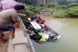 Nine killed as RTC bus falls into stream in Andhra