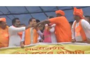 TRS leader confronts Assam CM at Hyderabad rally