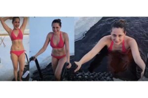 Pragya Jaiswal plunges in -15 degree Celcius ice bath in Finland