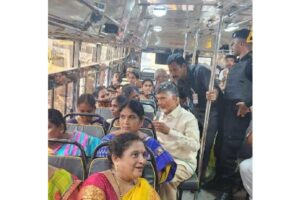 Naidu travels in RTC bus, interacts with passengers