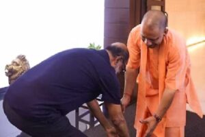 Rajinikanth badly Trolled for touching UP CM’s Feet