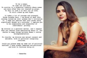 Samantha responds on ongoing controversy