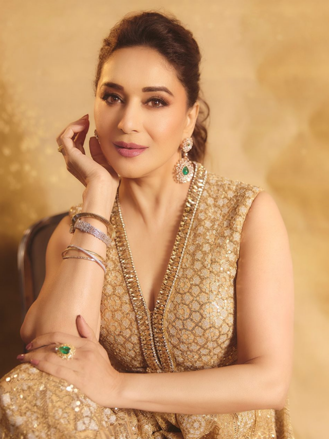 Madhuri Dixit Golden Glow Look