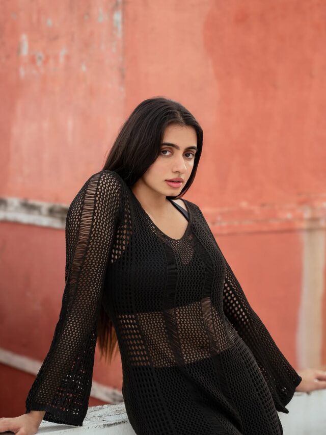 Maanasa Choudhary Stuns In Black Netted Dress