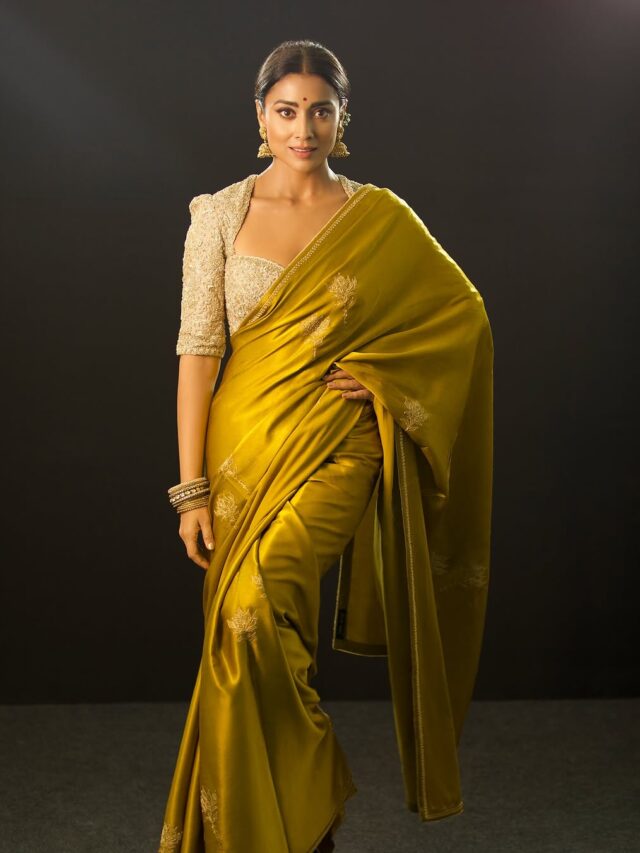 Shriya Saran Golden Attire