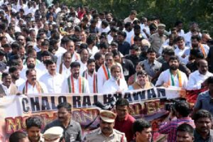 What is the point in protesting against Adani at Telangana Raj Bhavan?