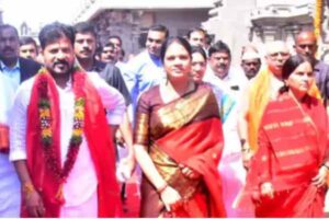 CM Revanth Reddy inaugurates Golden Gopuram at Yadagirigutta