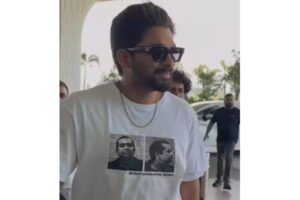 Allu Arjun surprises with Nellore Pedda Reddy T Shirt