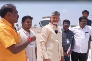 CM Chandrababu inspects Handri Neeva works